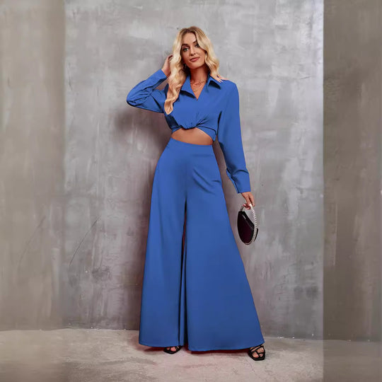 Damen Set mit cropped Bluse und weiter Hose EB