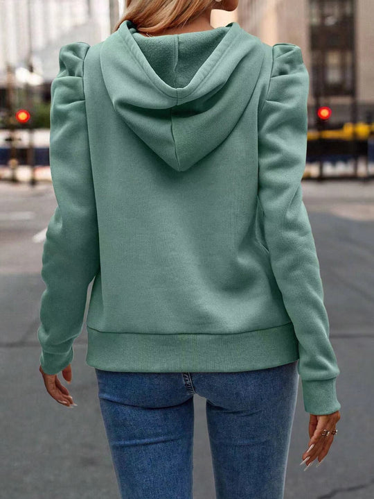 Damen modischer Kapuzenpullover mit voluminösen Ärmeln und lässigem Schnitt EB