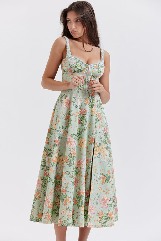 Damen Maxikleid mit romantischem Schnitt und raffinierten Rüschendetails EB