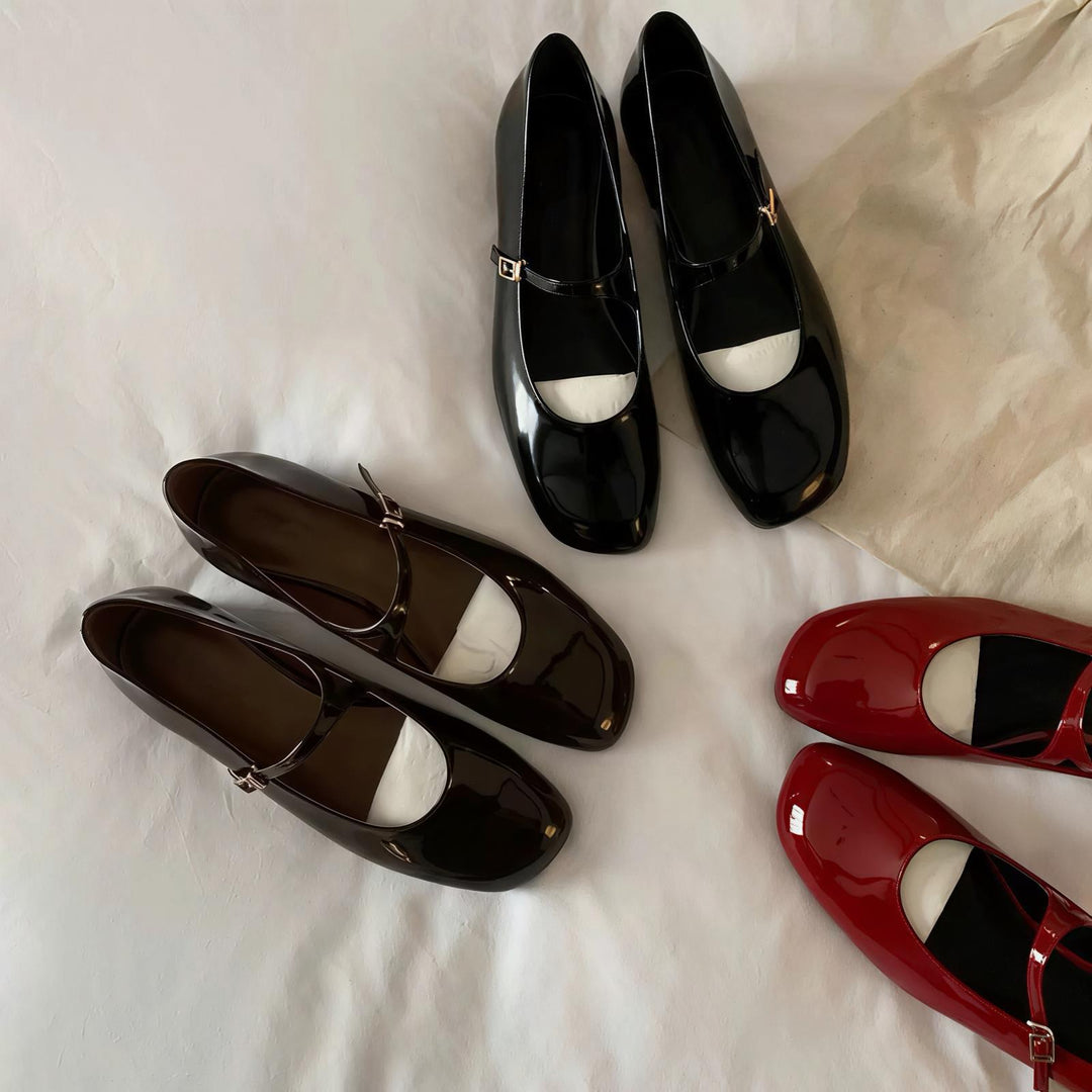 Damen Elegante und klassisch-schicke Ballerinas mit Schnalle EB