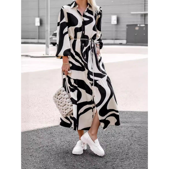 Damen Langarm Shirt Kleid EB