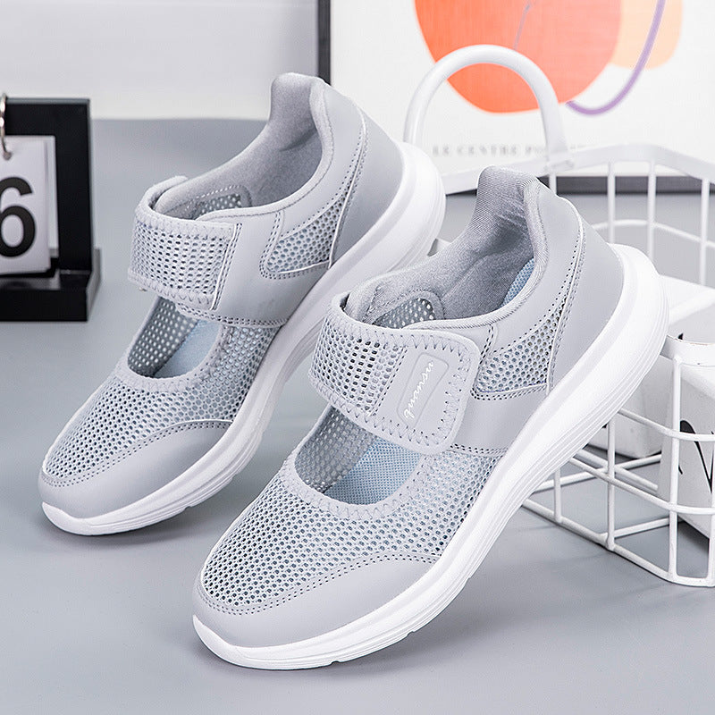 Damen Sportliche Slip-On Sneakers mit atmungsaktivem Netzdesign EB
