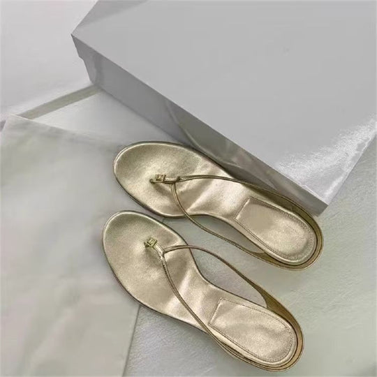 Damen elegante Zehentrenner Sandalen mit feinen Riemchen EB