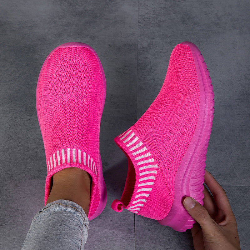 Damen Sportliche Slip-On Sneakers mit atmungsaktivem Strickoberteil EB 1774575816