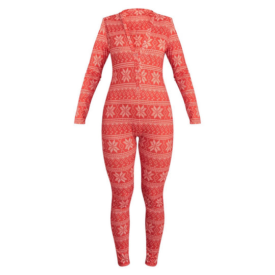 Damen Gemütlicher Jumpsuit mit Weihnachtsmotiv und langer Arm EB