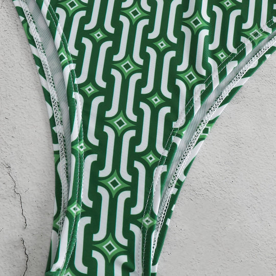 Damen Bikini-Set mit verträumtem geometrischem Muster EB