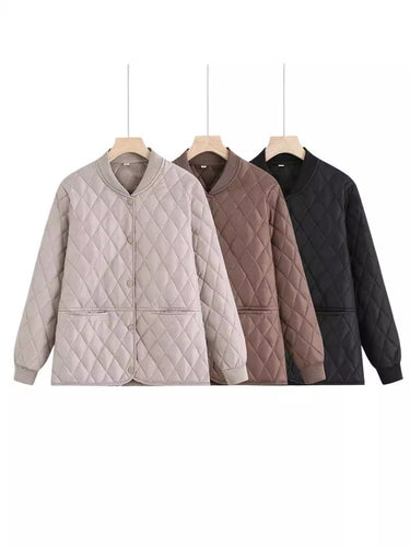 Damen gesteppte Übergangsjacke mit praktischen Taschen und modernem Schnitt EB