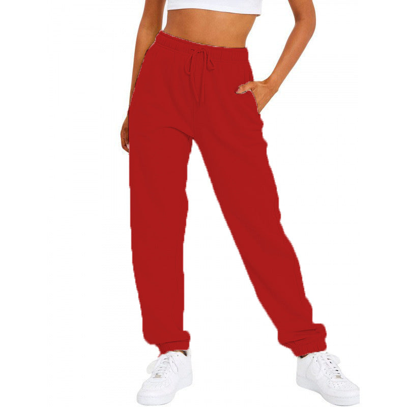 Damen nan locker sitzende Jogginghose mit hohem Komfortbund, verstellbarem Kordelzug und tiefen Seitentaschen EB