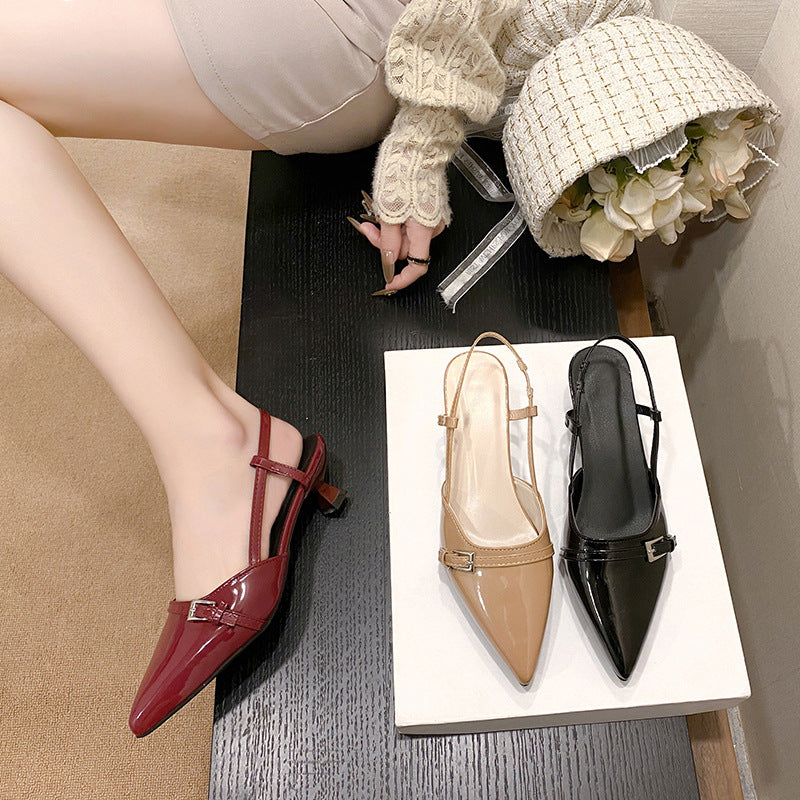 Damen elegante Slingback-Pumps mit spitzem Zehenbereich und verstellbarem Riemchen EB