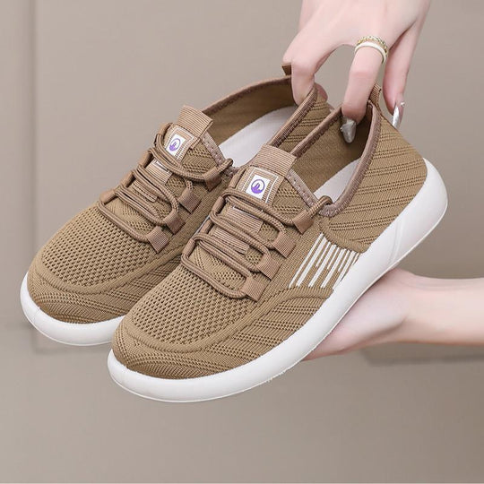 Damen Atmungsaktive Sport-Sneakers mit elastischer Schnürung und flexibler Sohle EB