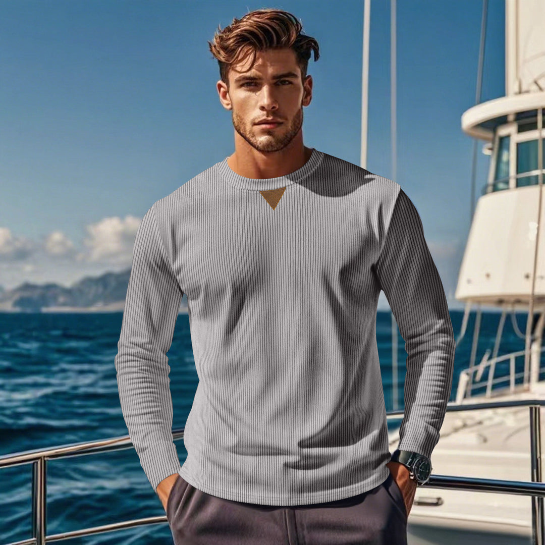 Herren Langarmshirt mit strukturiertem Rippdesign EB