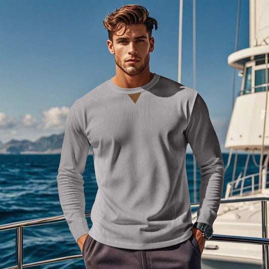Herren Langarmshirt mit strukturiertem Rippdesign EB