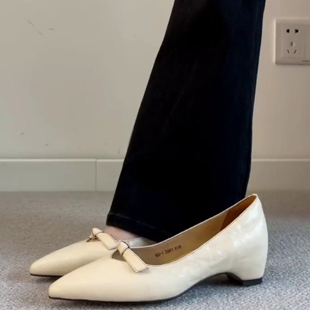 Damen elegante Ballerinas mit klassischem Schleifenakzent EB