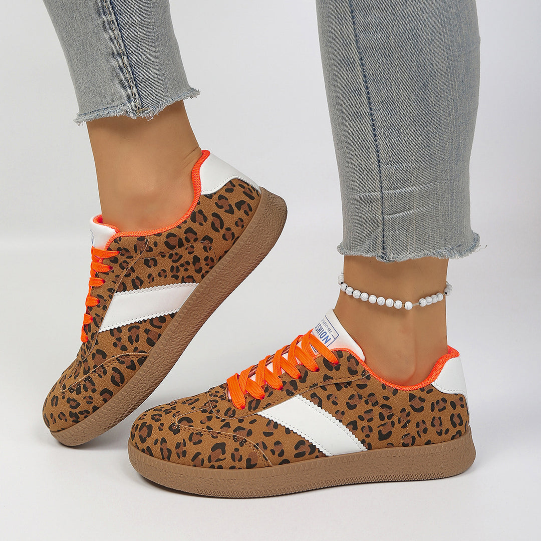 Damen Sneaker im sportlichen Leo-Design mit gepolsterter Dämpfung EB