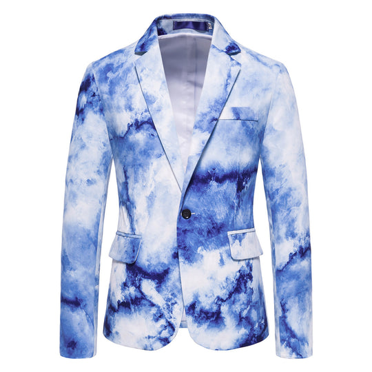 Herren eleganter Blazer im modernen Wolkenmuster EB