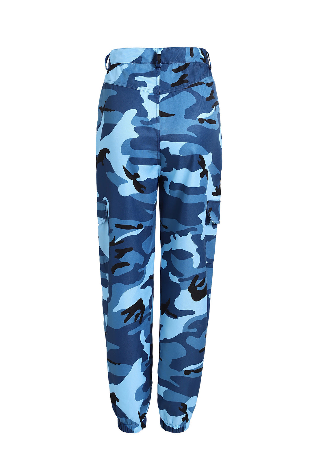 Damen Cargohose im modernen Camouflage-Design mit praktischen Taschen und elastischem Bund EB