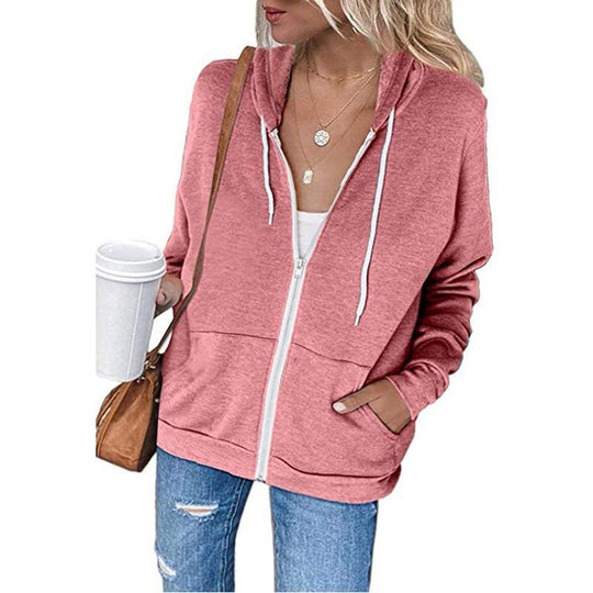 Damen Zip-Hoodie mit lässigem Schnitt und praktischen Taschen EB