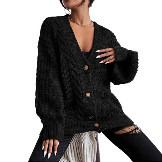 Damen Grobstrickjacke mit charakteristischem Zopfdesign EB