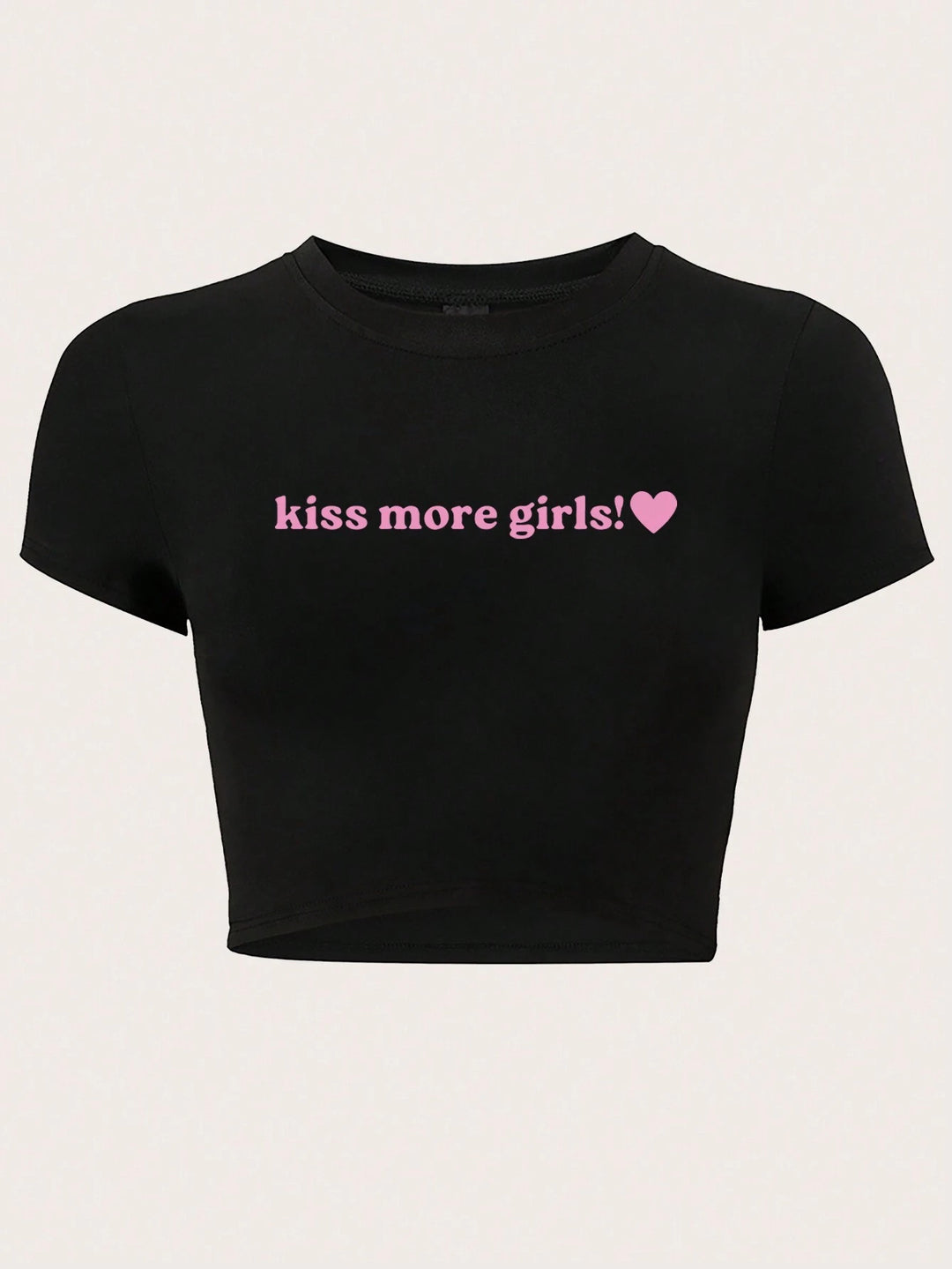 Damen Crop-T-Shirt mit kreativem Aussage-Design EB