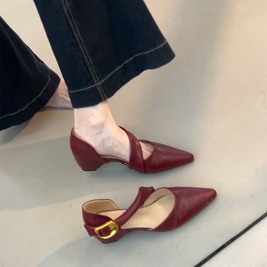 Damen elegante Slingback-Pumps mit modischem Riemchen und stabiler Sohle EB