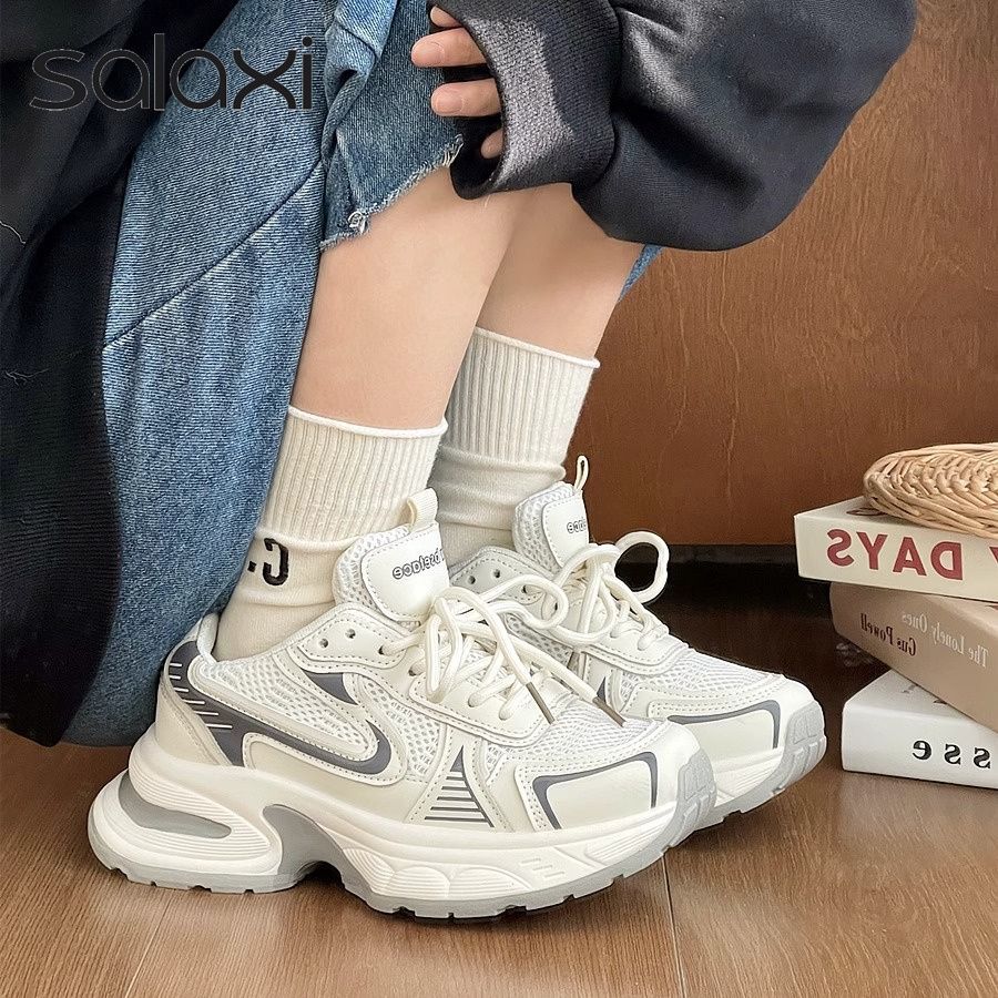 Damen modische Sneakers mit atmungsaktiver Oberflächenstruktur und dämpfender Sohle EB