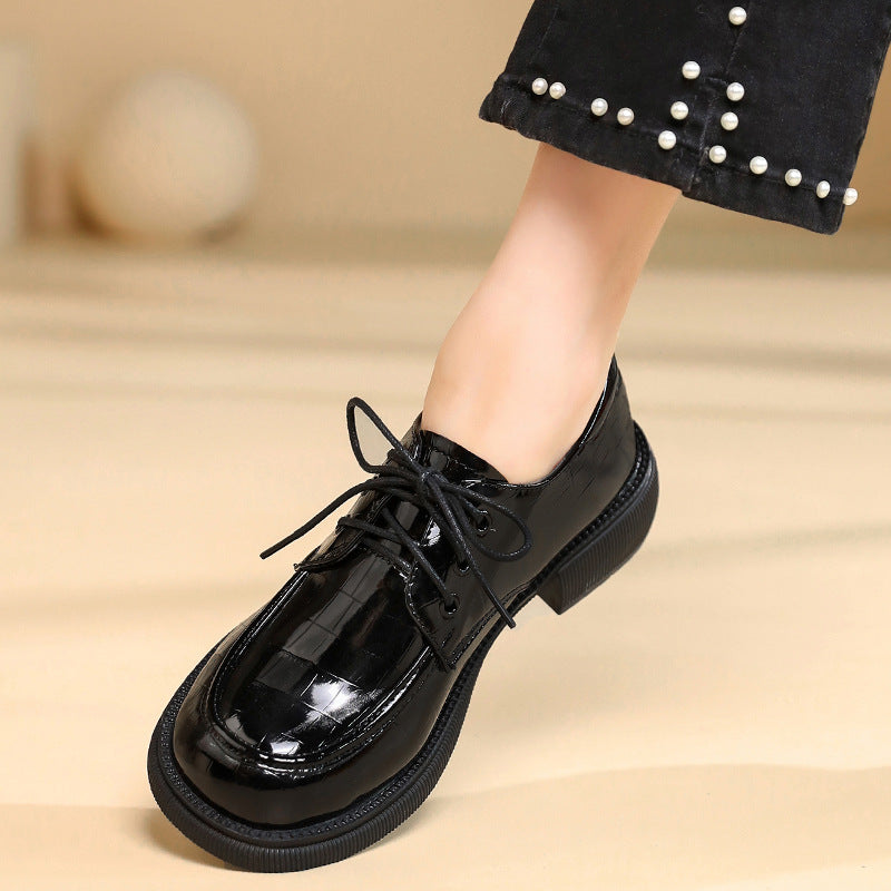 Damen Klassische Schnürschuhe aus hochwertigem Kunstleder mit rutschfester Sohle EB