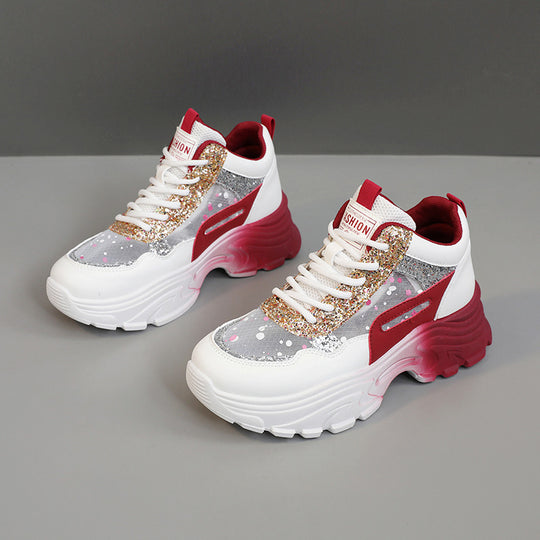Damen Sportliche Sneakers mit schimmernden Akzenten und bequemer Dämpfung Heidi Mode