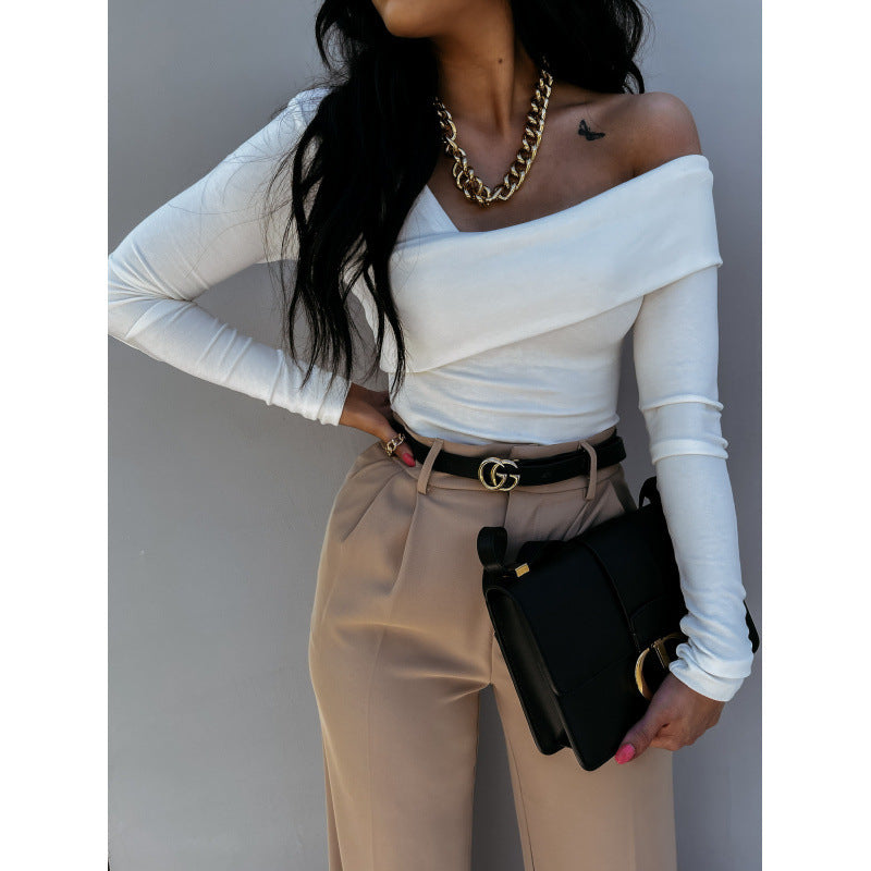 Damen asymmetrisches One-Shoulder-Top EB
