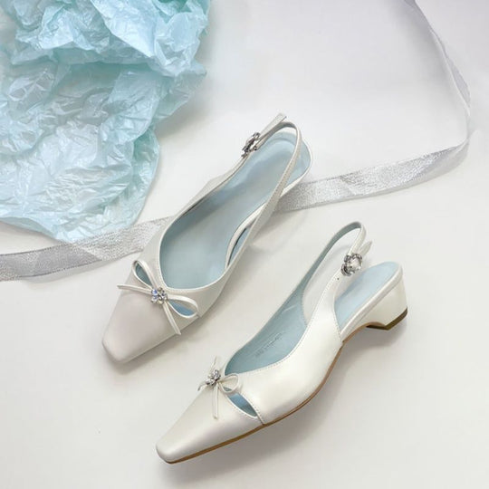Damen Slingback Ballerinas mit eleganter Schleifenverzierung EB