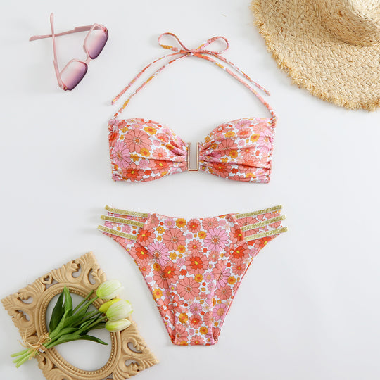 Damen Bandeau-Bikini mit verstellbaren Trägern und elegantem Schnitt EB