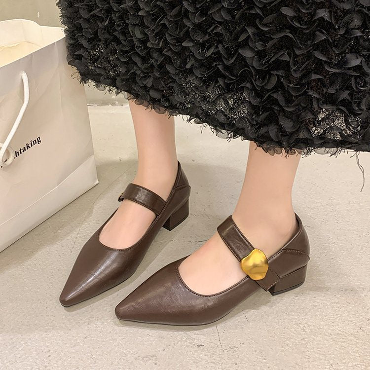 Damen elegante Pumps mit verstellbarem Riemen und edlem Design EB