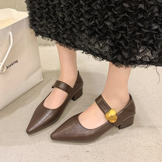 Damen elegante Pumps mit verstellbarem Riemen und edlem Design EB