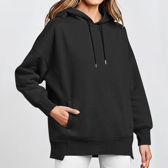 Damen Oversized Kapuzenpullover mit Taschen und Kängurustil EB