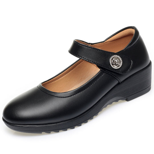 Damen Mary Jane Ballerinas mit modischem Riemen und bequemem Absatz EB