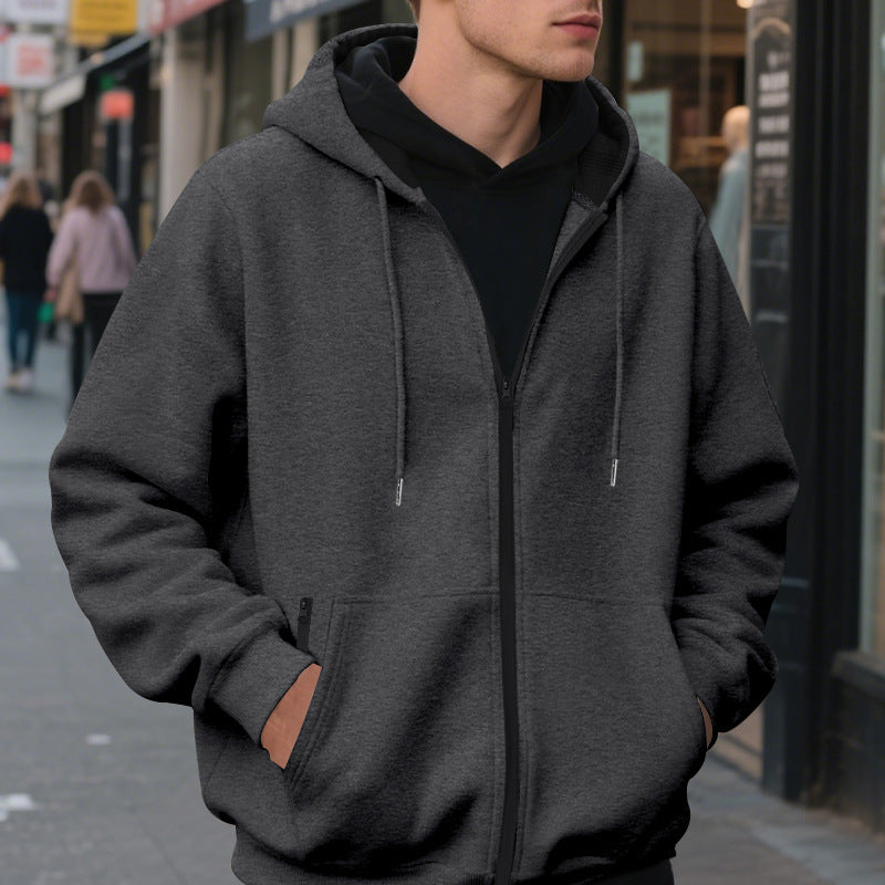 Herren Zip-Hoodie mit praktischen Taschen und atmungsaktiver Fleece-Innenausstattung EB