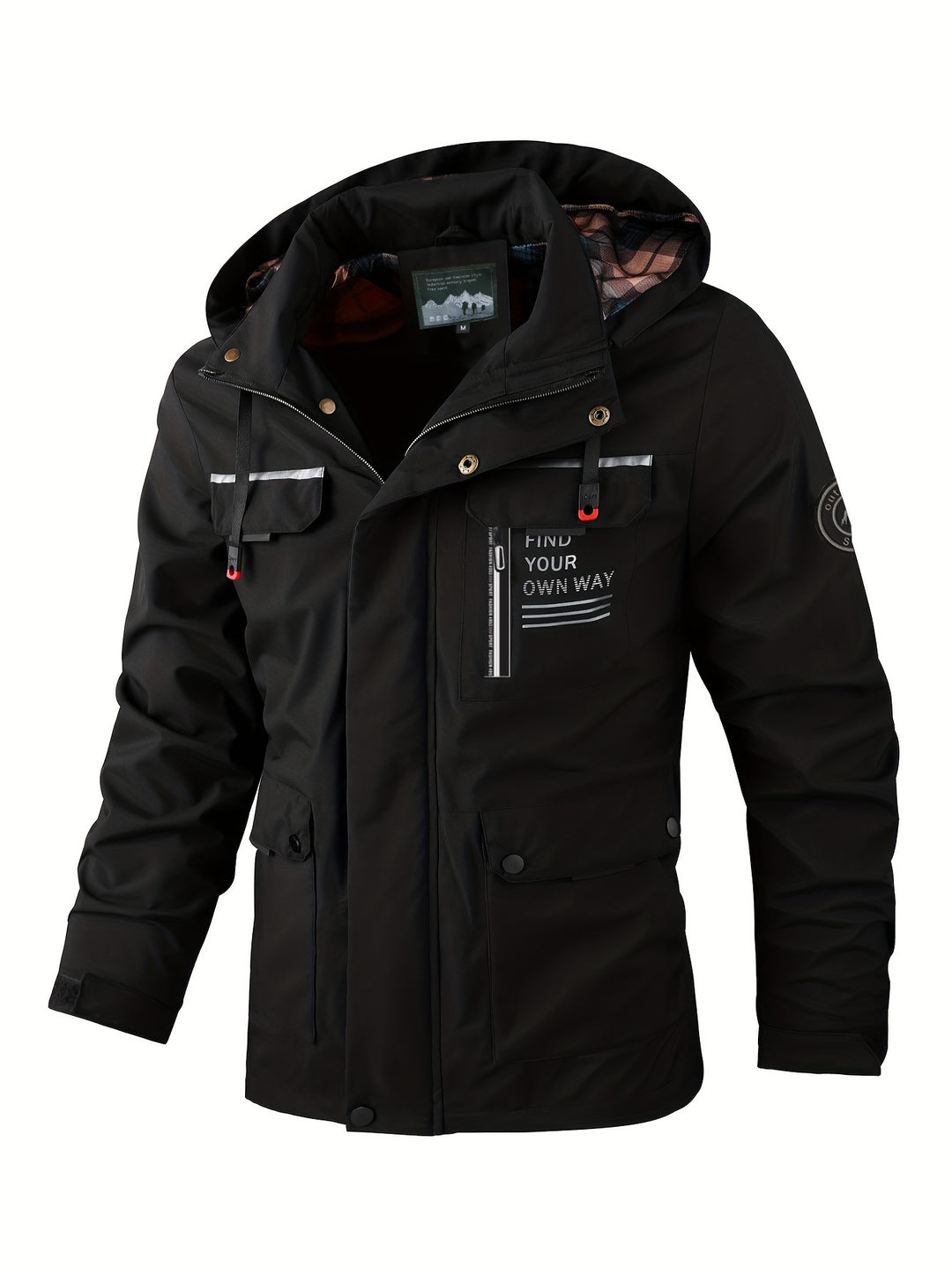 Herren leichter Softshell-Parka mit wasserabweisender Beschichtung, Kapuze und Multifunktions-Taschen EB