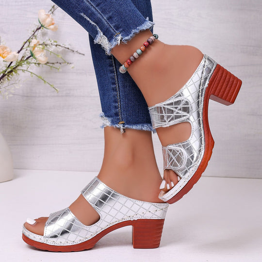 Damen elegante Clogs mit verstellbarem Riemendesign EB