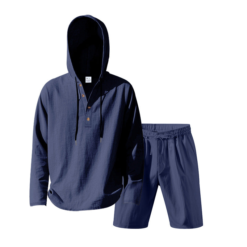 Herren lässiges Set mit Kapuze und Shorts EB
