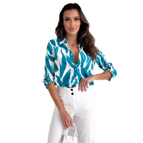 Damen Bluse mit floralen Akzenten und lässigem Schnitt EB