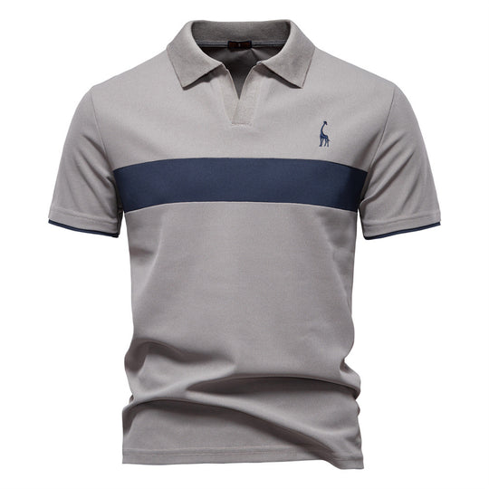 Herren Poloshirt mit modernem Blockdesign und hochwertiger Baumwollmischung EB