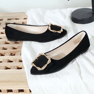 Damen Ballerinas mit eleganter Schmuckschließe EB