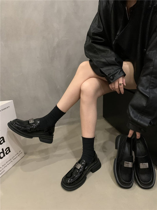 Damen elegante Loafers mit modischen Schnallenverzierungen EB