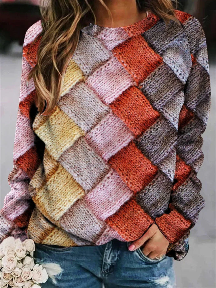 EB | Pullover Aus Bedruckter Wolle