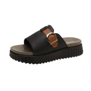 Damen komfortable Slides mit modischem Schnallen-Design EB
