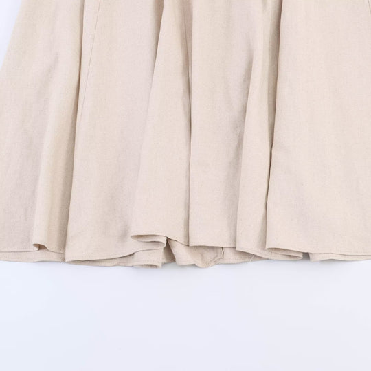 Damen V-Ausschnitt Kleid mit voluminösen Puffärmeln und schwingendem Rock EB