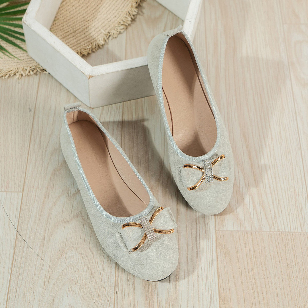 Damen elegante Ballerinas mit funkelndem Schleifen-Detail EB
