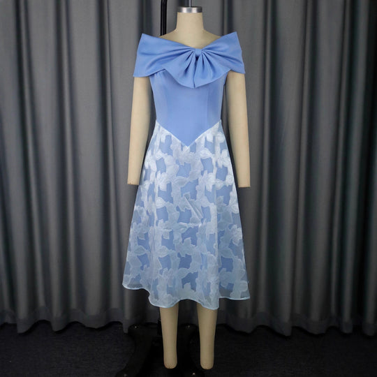 Damen Elegantes Cocktailkleid mit übergroßem Schleifen-Detail EB