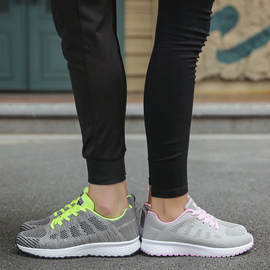 Unisex leichte gestrickte Freizeit- und Laufsneaker mit stoßabsorbierender Komfortsohle EB
