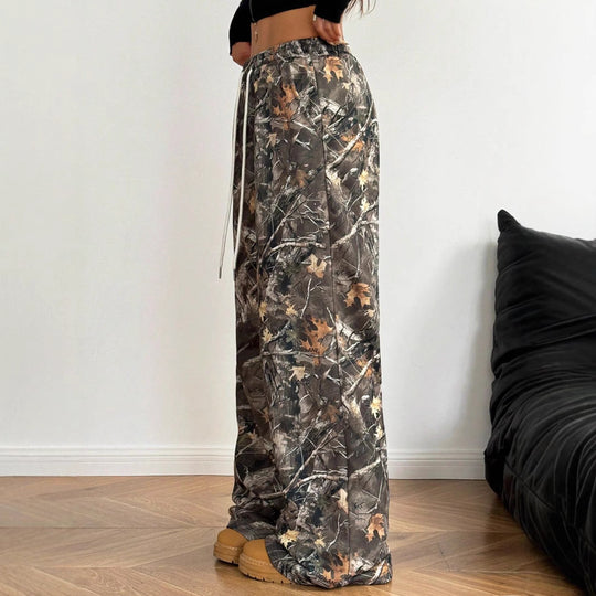 Damen Cargohosen mit hohem Bund und Allover-Muster EB