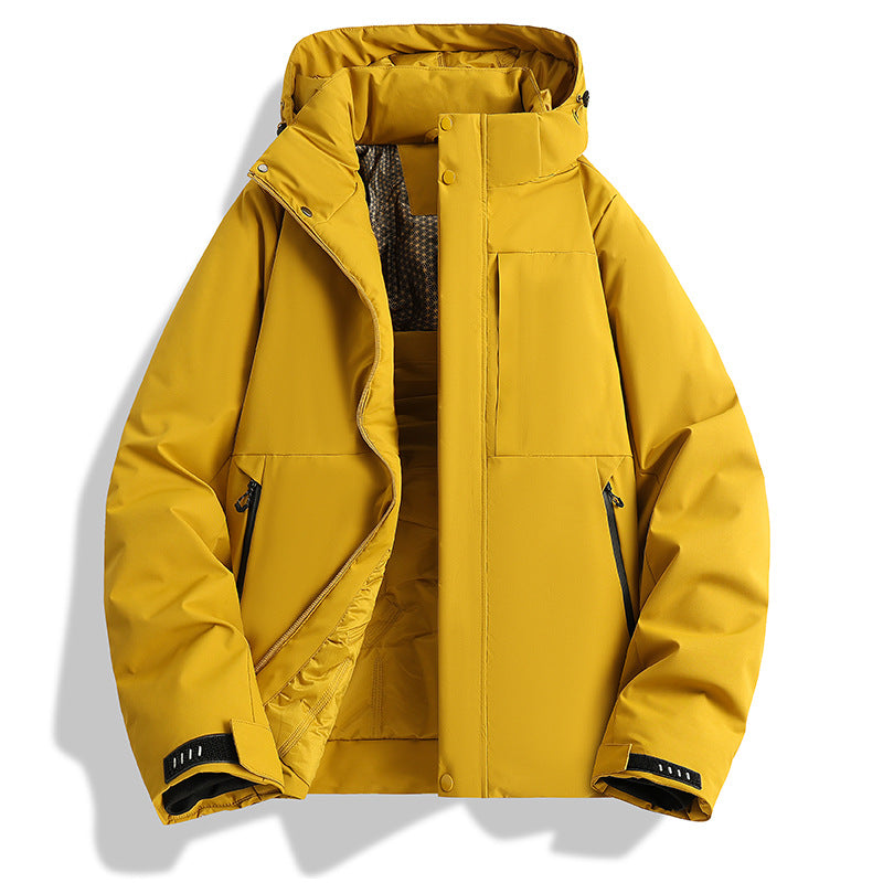 Damen wattierte Kapuzen-Outdoorjacke mit winddichter Membran und isolierendem Thermofutter EB